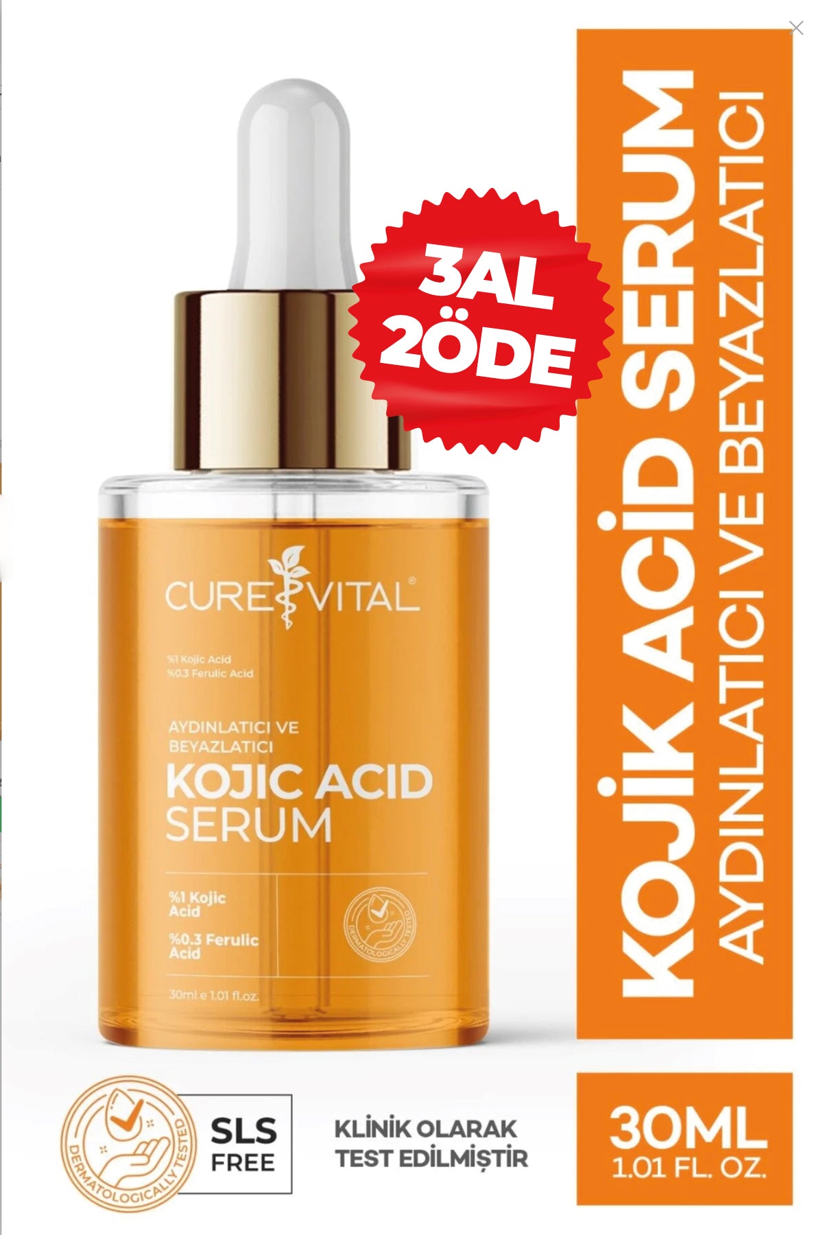 Cure Vital Kojic Acid Serum Aydınlatıcı ve Beyazlatıcı Cilt Serumu 30 ML