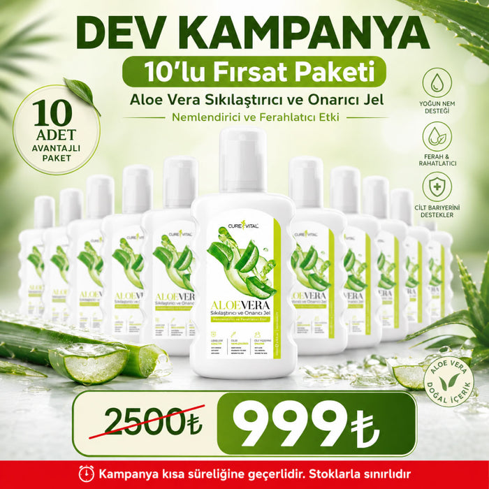Fırsat Seti Aloe Vera Sıkılaştırıcı ve Onarıcı Jel 200 ml - 10'Lu Fırsat Paketi