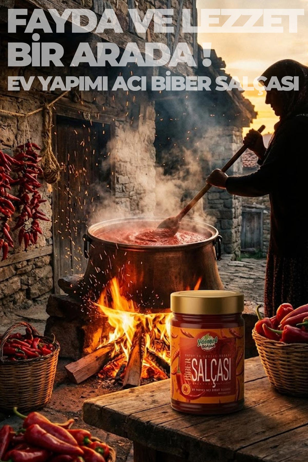 Acı Biber Salçası - Ev Yapımı 350g - Yöresel Bahçem