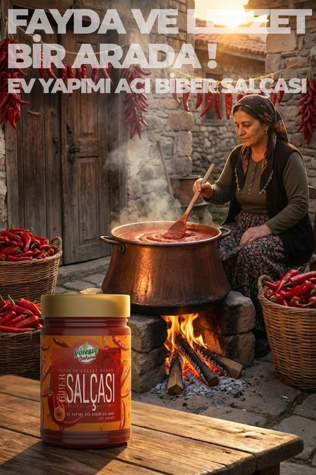 Acı Biber Salçası - Ev Yapımı 350g - Yöresel Bahçem