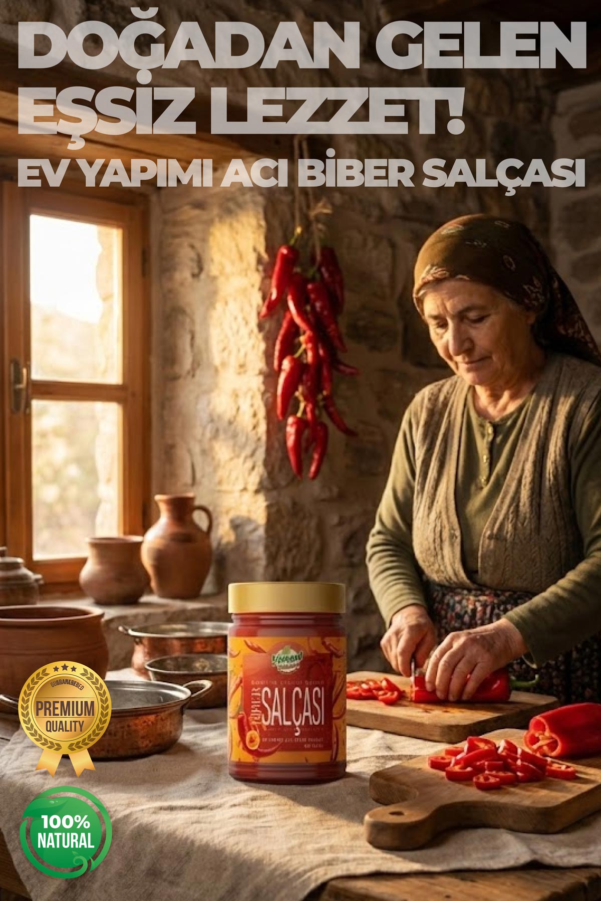 Acı Biber Salçası - Ev Yapımı 350g - Yöresel Bahçem