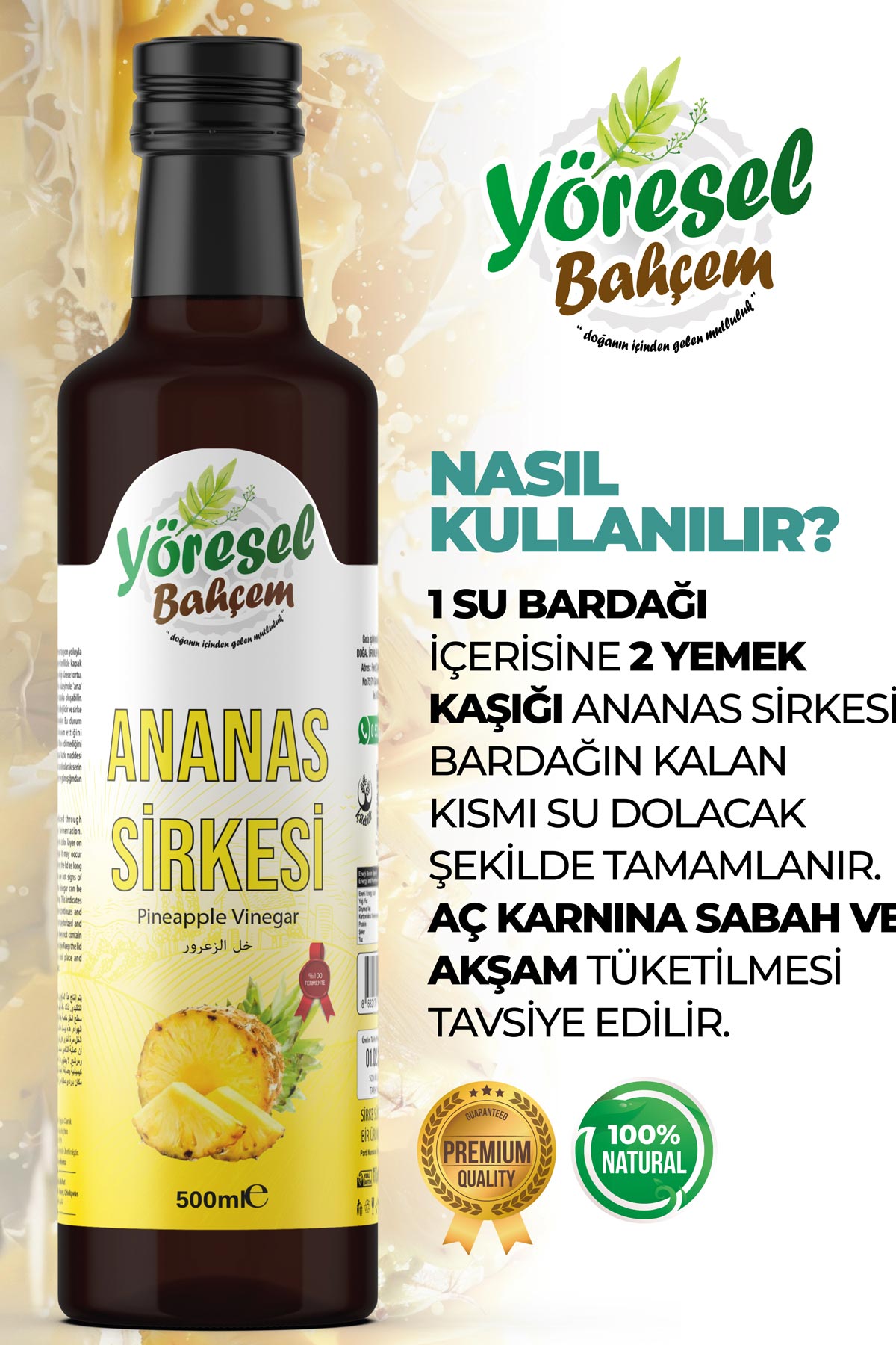 Ananas Sirkesi - Tropikal Tat ve Sağlık - Yöresel Bahçem