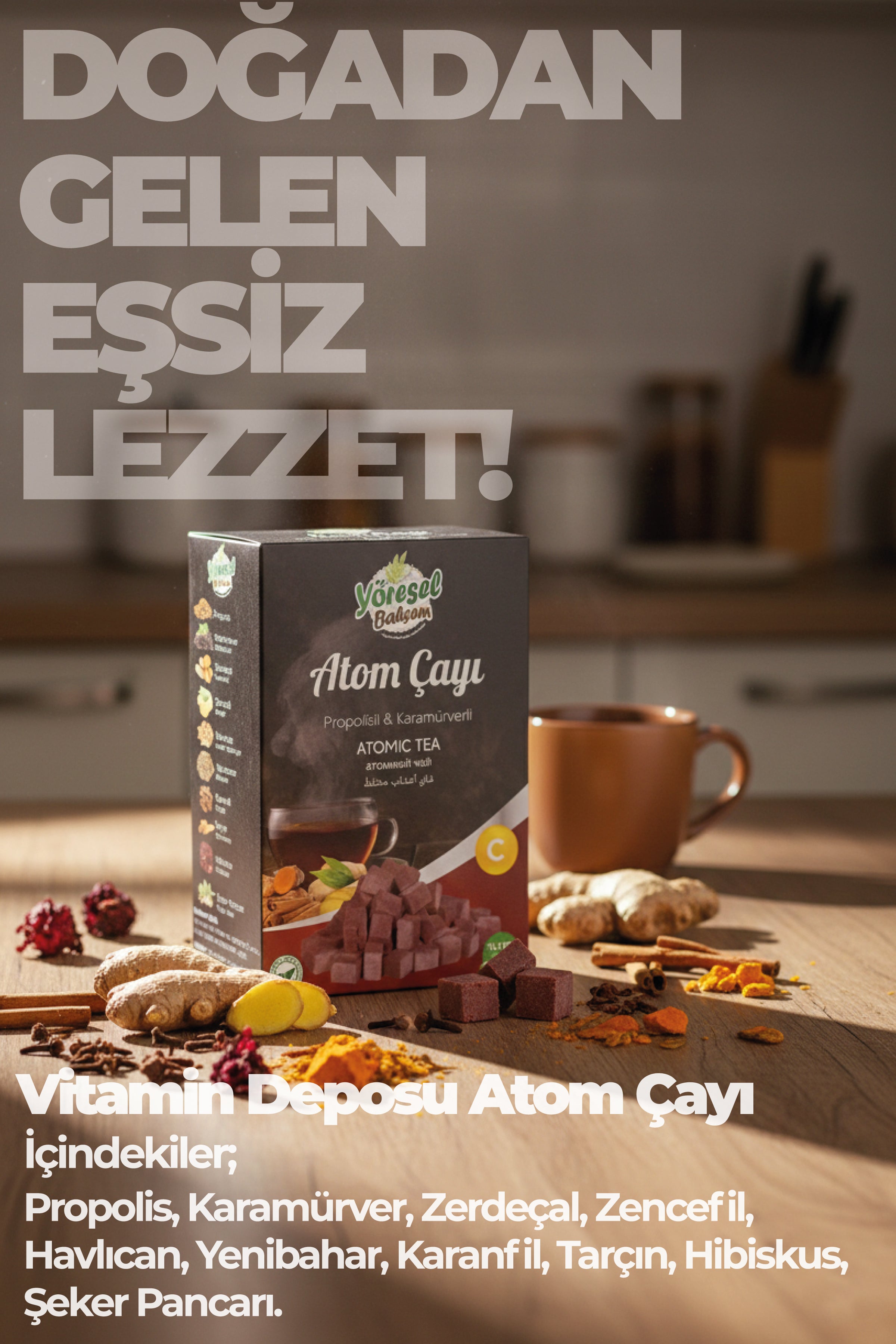 Atom Çayı 125g - Doğal & Bağışıklık ve Enerji Desteği - Yöresel Bahçem
