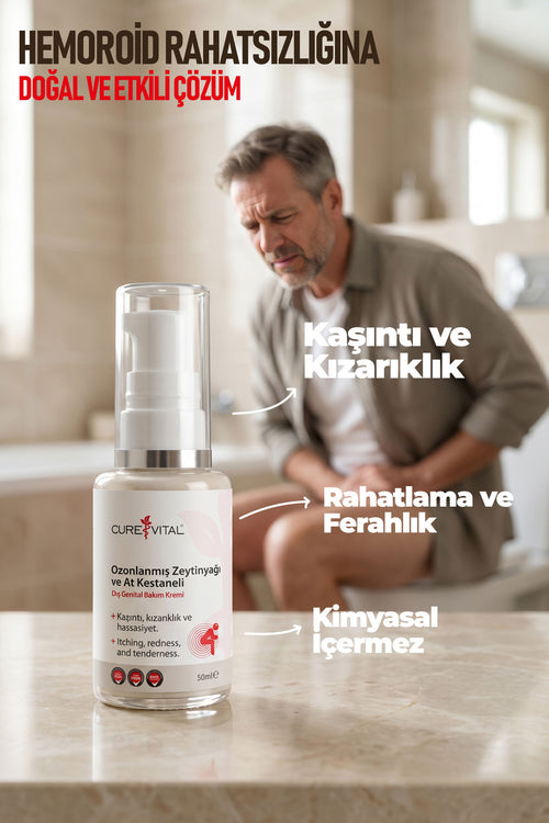 Cure Vital Ozonlanmış Zeytinyağı ve At Kestanesi Dış Genital Bakım Kremi 50 ML