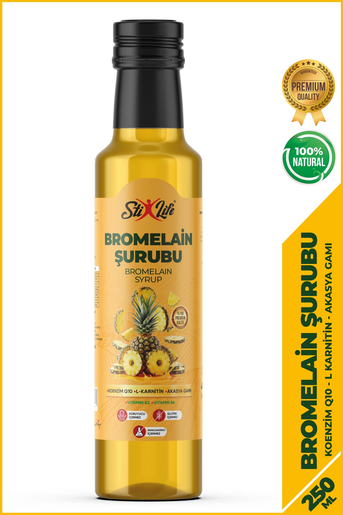 Bromelain Şurubu 250ml - Doğal & Sindirim ve Bağışıklık Desteği - Yöresel Bahçem