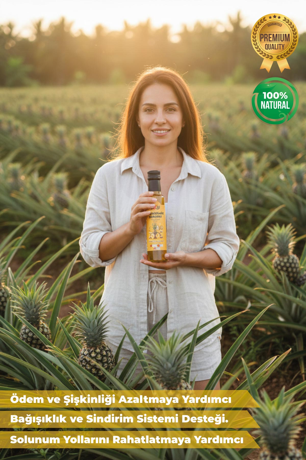 Bromelain Şurubu 250ml - Doğal & Sindirim ve Bağışıklık Desteği - Yöresel Bahçem