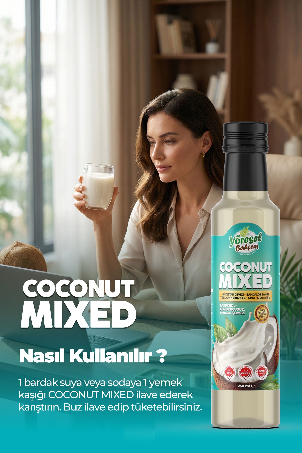Yöresel Bahçem Coconut Mixed 250 ml | Karnıyarık Otu Tozu Hediye