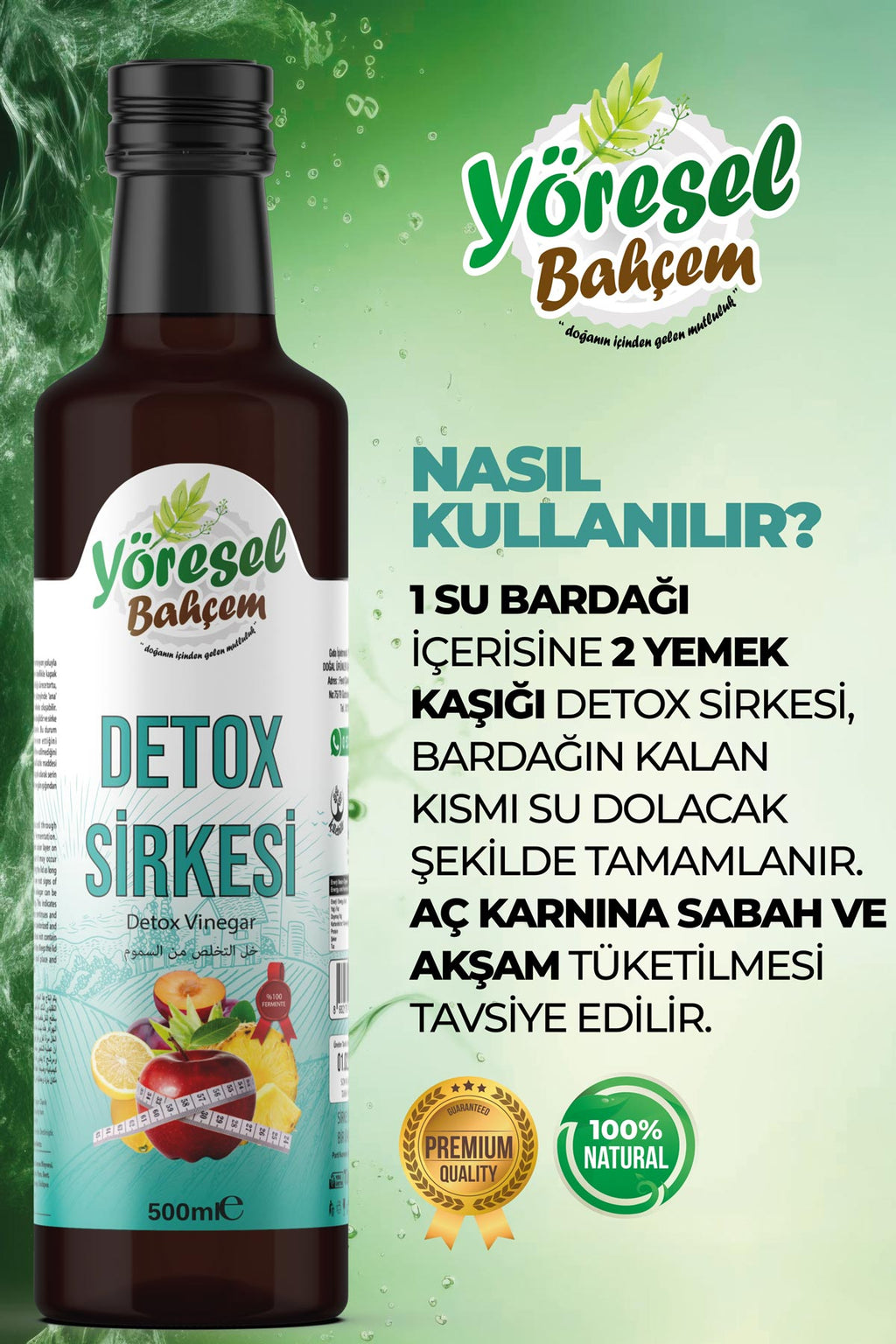 Detox Sirkesi Kolay Sindirim ve Metabolizma Dostu - Yöresel Bahçem