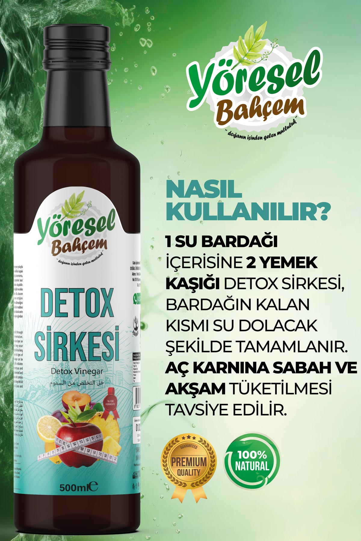 Detox Sirkesi Kolay Sindirim ve Metabolizma Dostu - Yöresel Bahçem