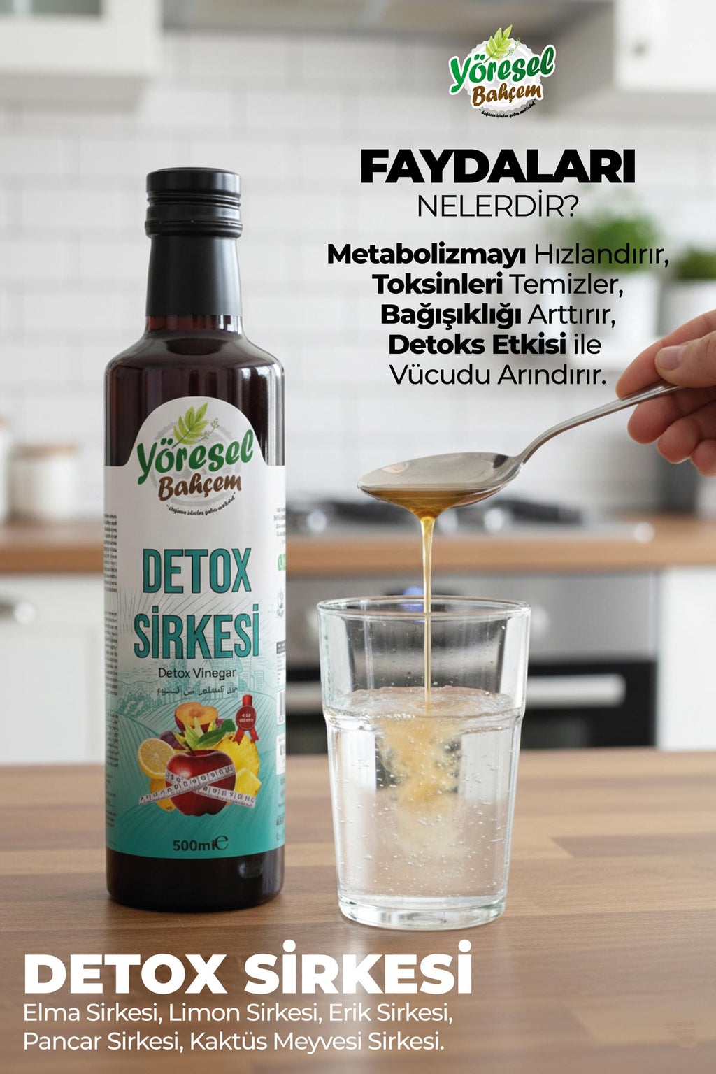 Detox Sirkesi Kolay Sindirim ve Metabolizma Dostu - Yöresel Bahçem
