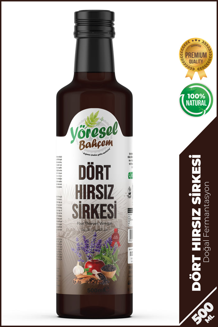 4 Dört Hırsız Sirkesi Doğal Fermantasyon 500 ml