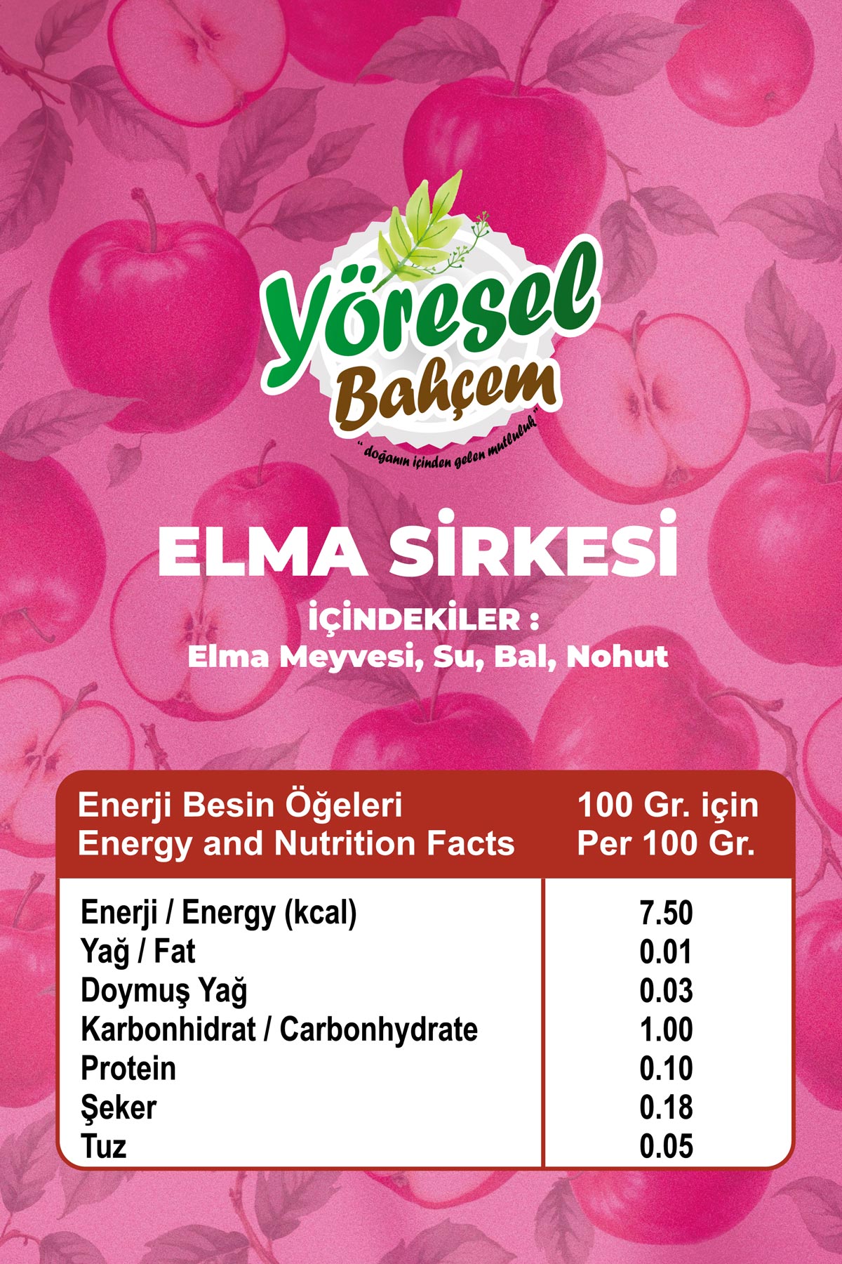 %100 Doğal Elma Sirkesi - Fermantasyon - Yöresel Bahçem