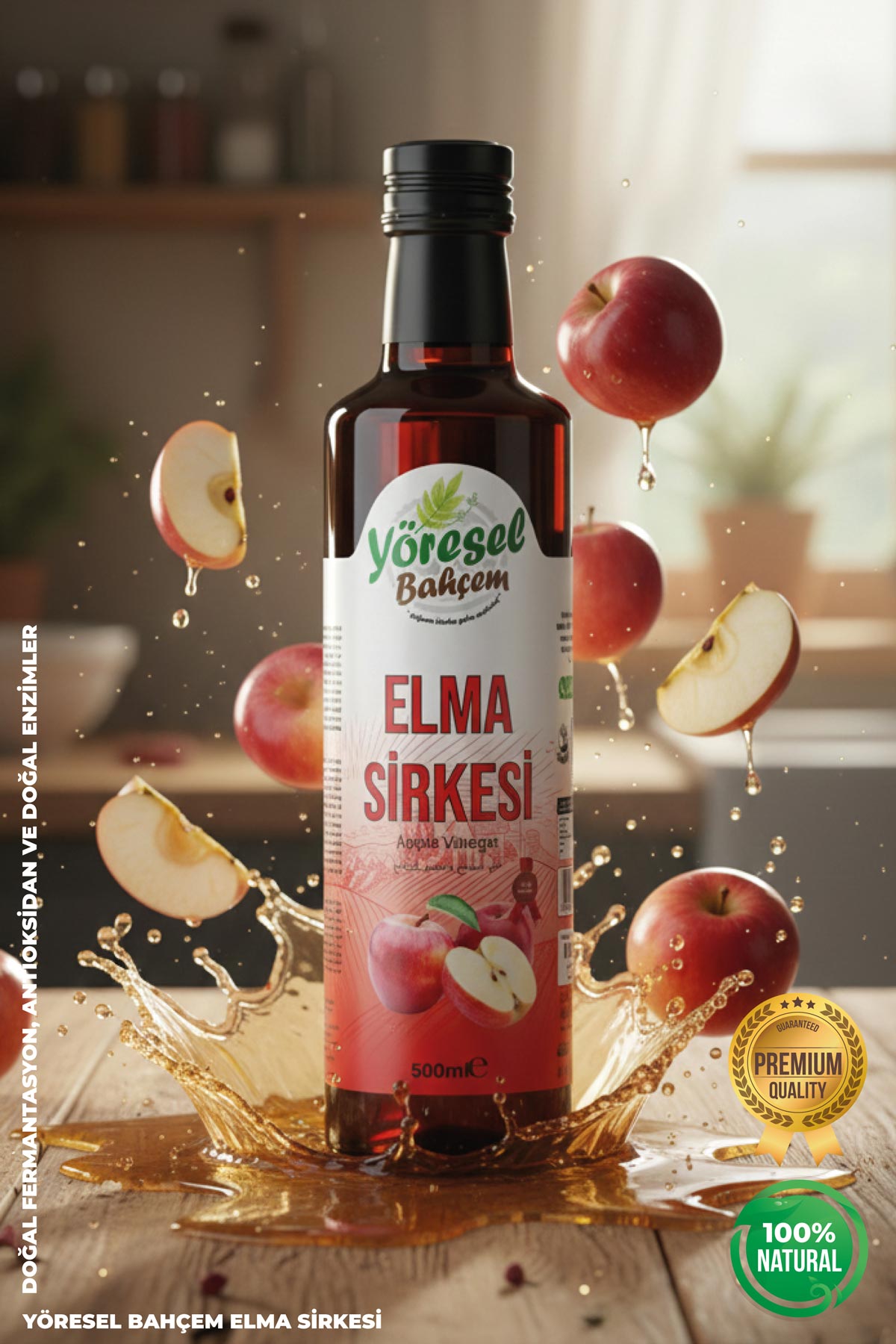 %100 Doğal Elma Sirkesi - Fermantasyon - Yöresel Bahçem