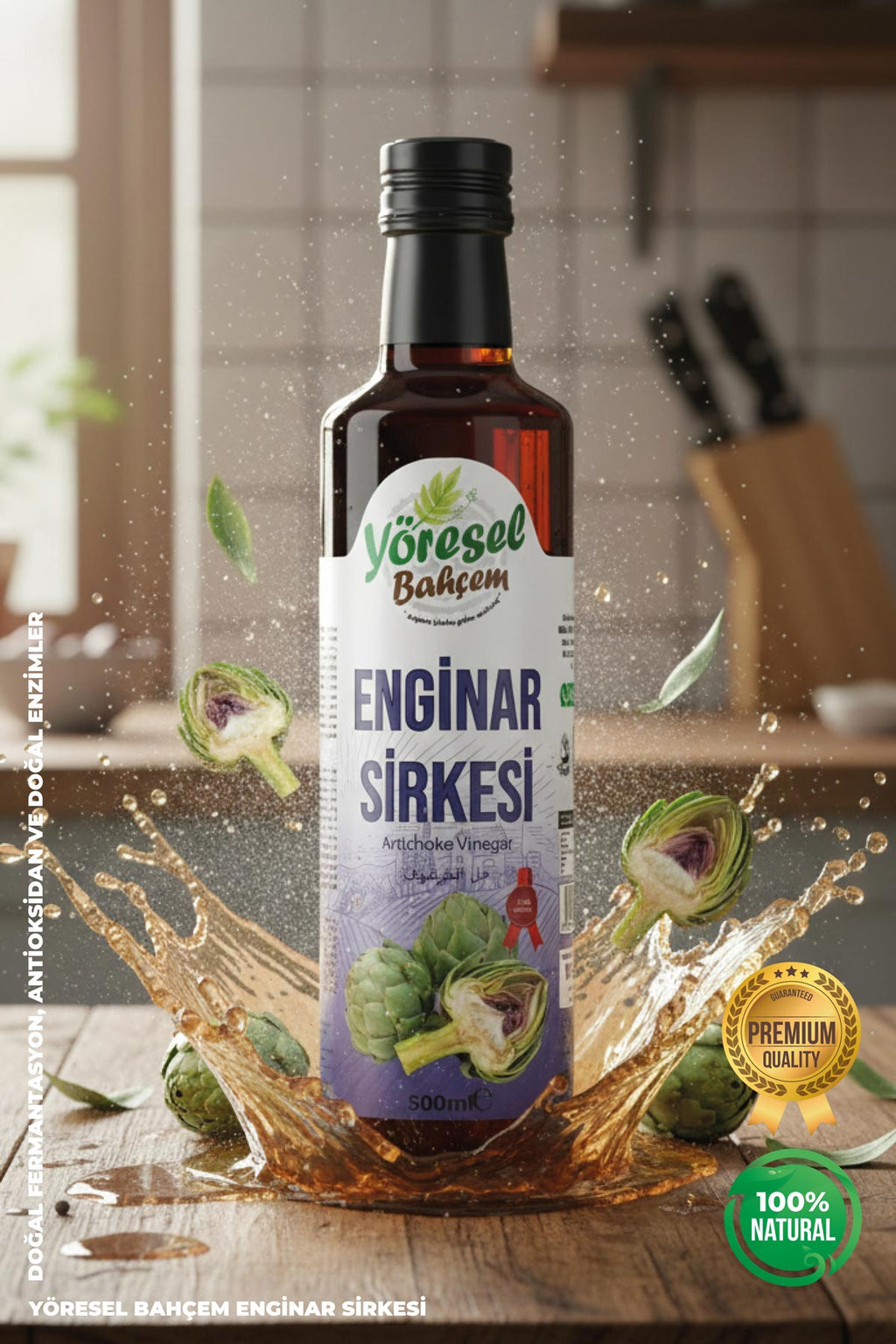 Enginar Sirkesi 500ml - Karaciğer ve Sindirim Dostu - Yöresel Bahçem