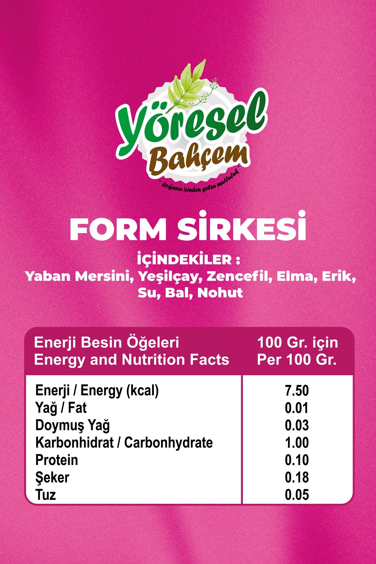 Form Sirkesi - Doğal & Metabolizma Destekleyici - Yöresel Bahçem