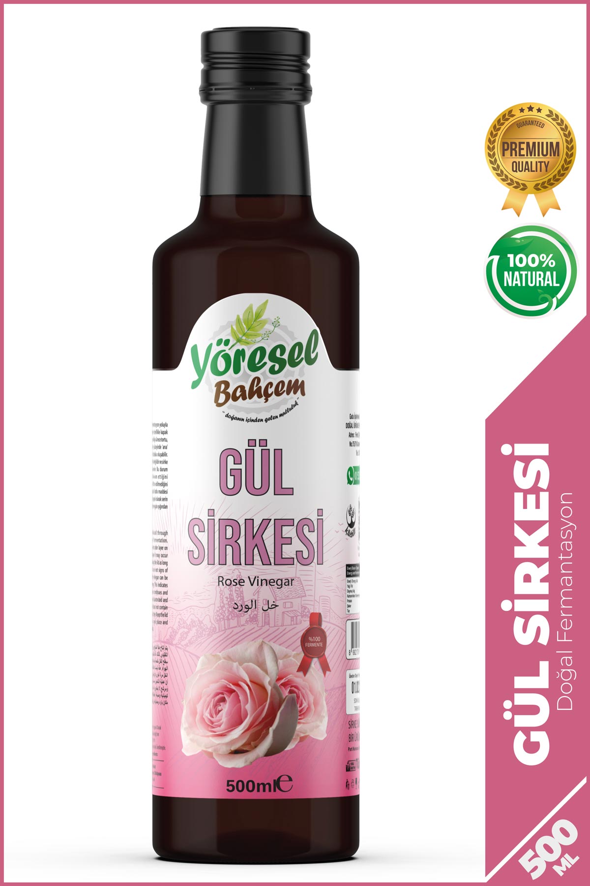 Gül Sirkesi - Doğal & Ferahlatıcı - Yöresel Bahçem