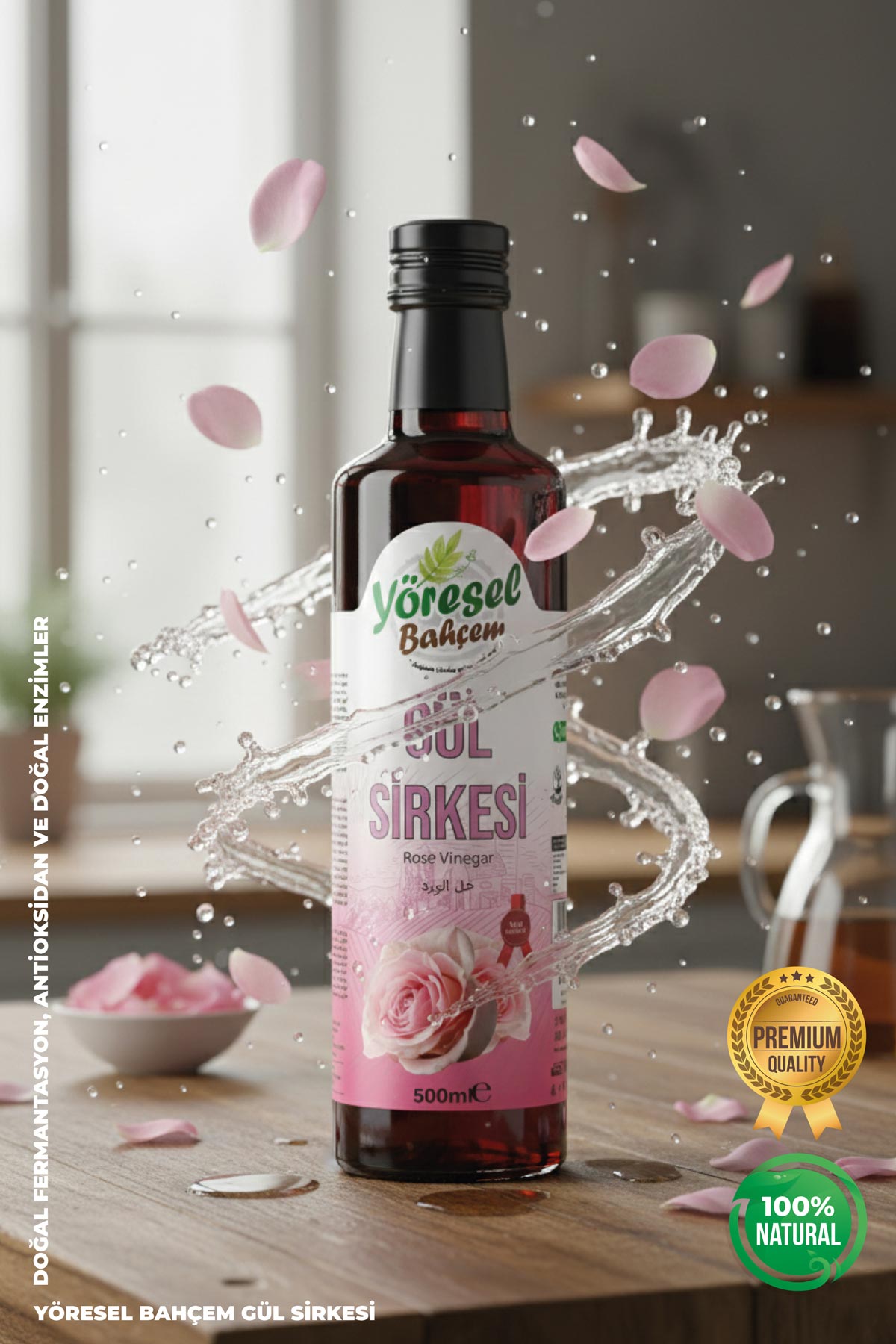 Gül Sirkesi - Doğal & Ferahlatıcı - Yöresel Bahçem