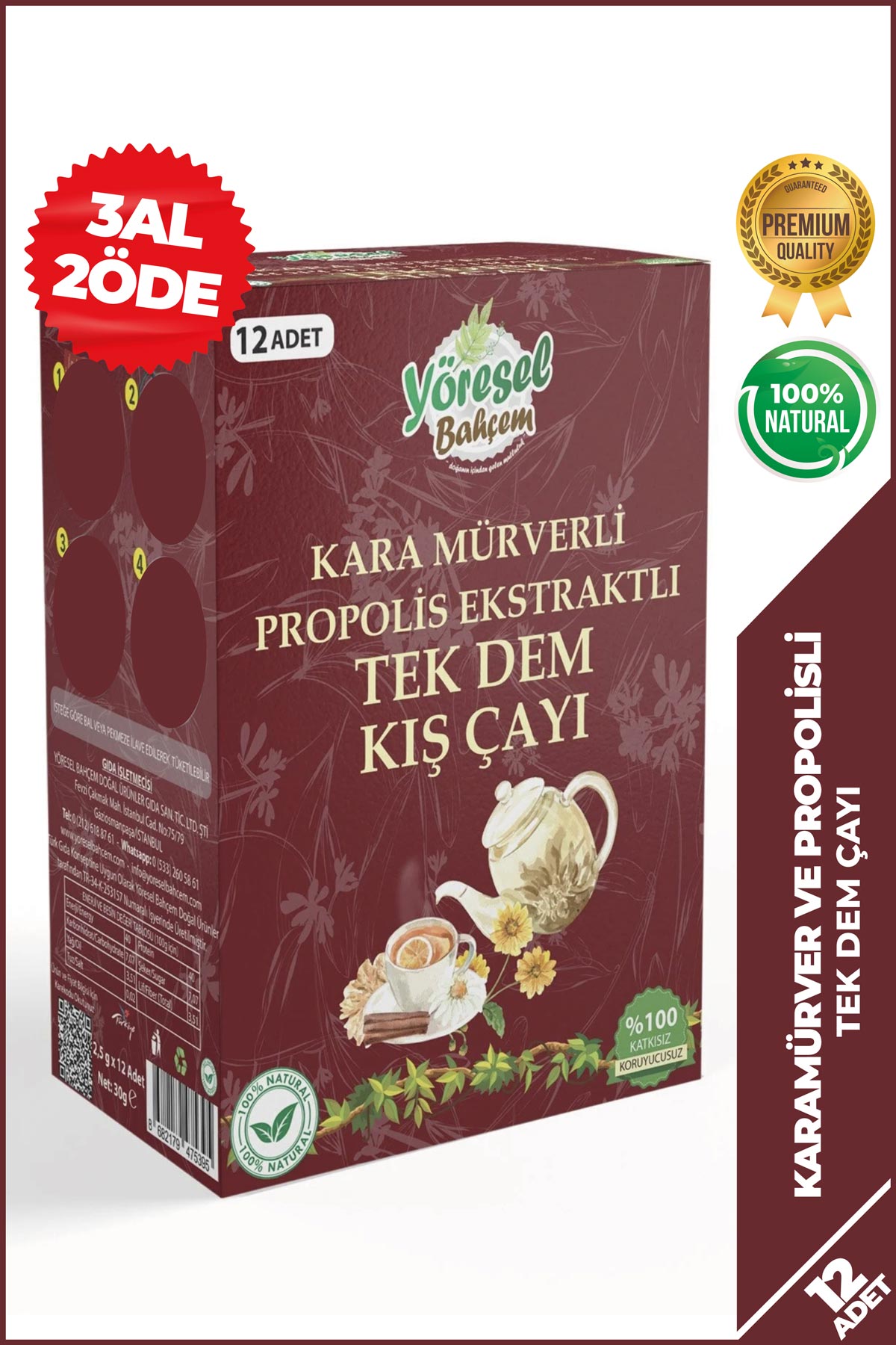 Kara Mürver&Propolis Ekstratlı Bitkisel Çay 120 GR