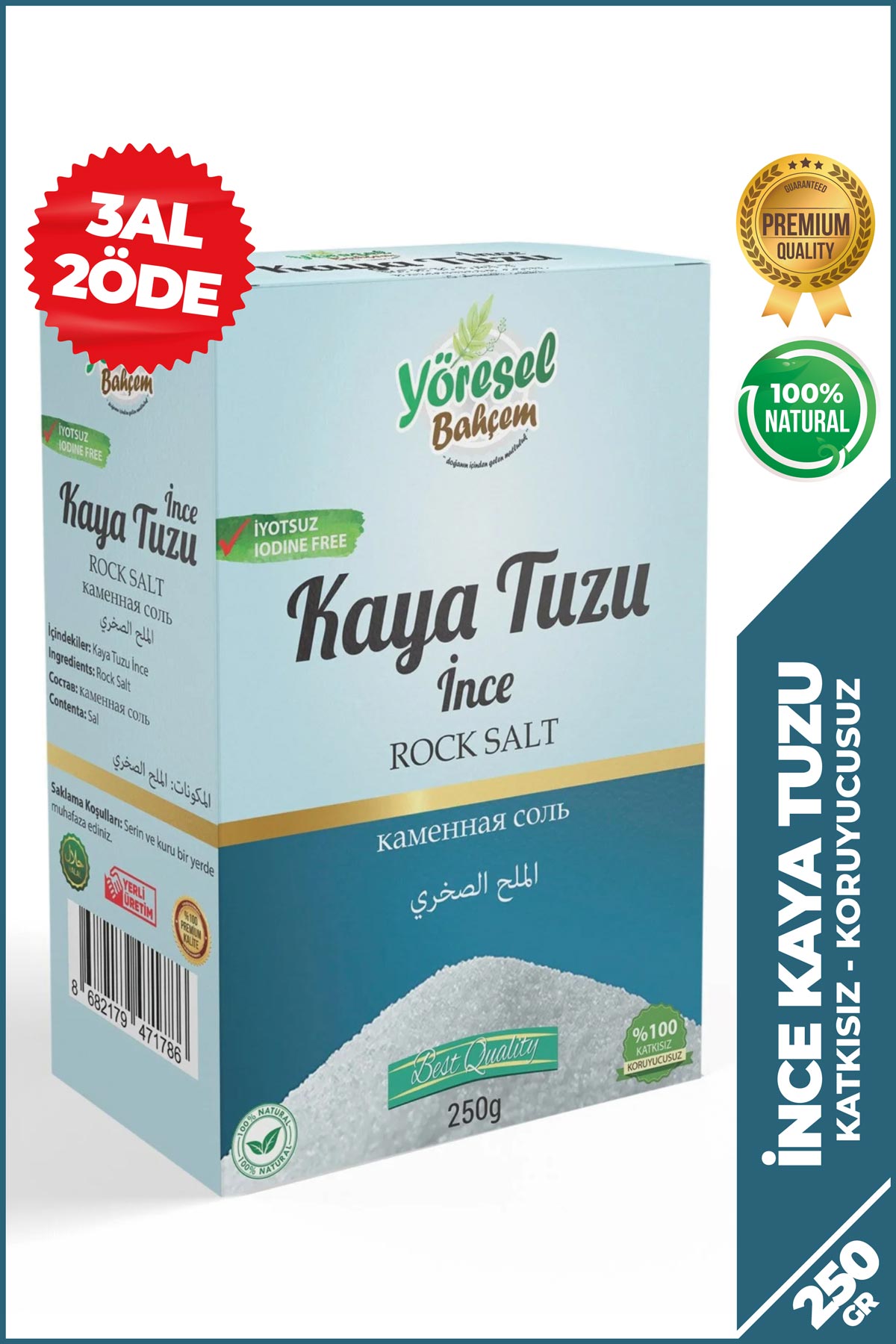 Kaya Tuzu 250g İnce - Doğal & Mineralli Sofralık Tuz - Yöresel Bahçem