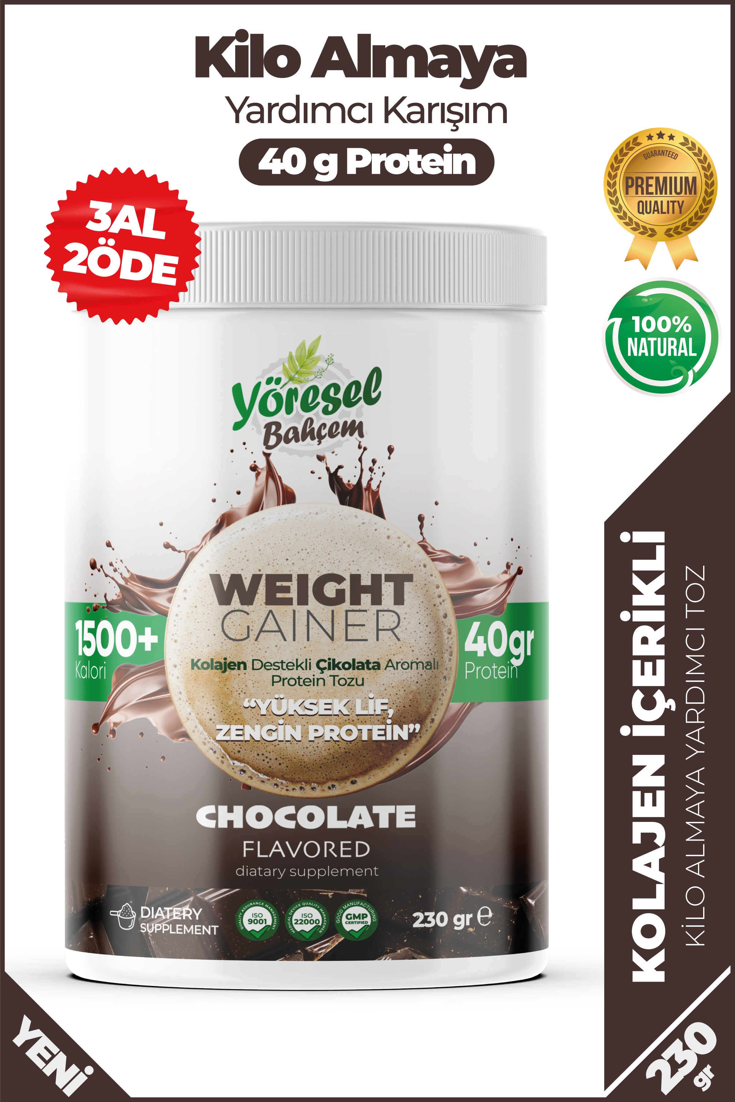 Yöresel Bahçem Kolajen ve Yüksek Lif İçerikli Kilo Aldırıcı 230G