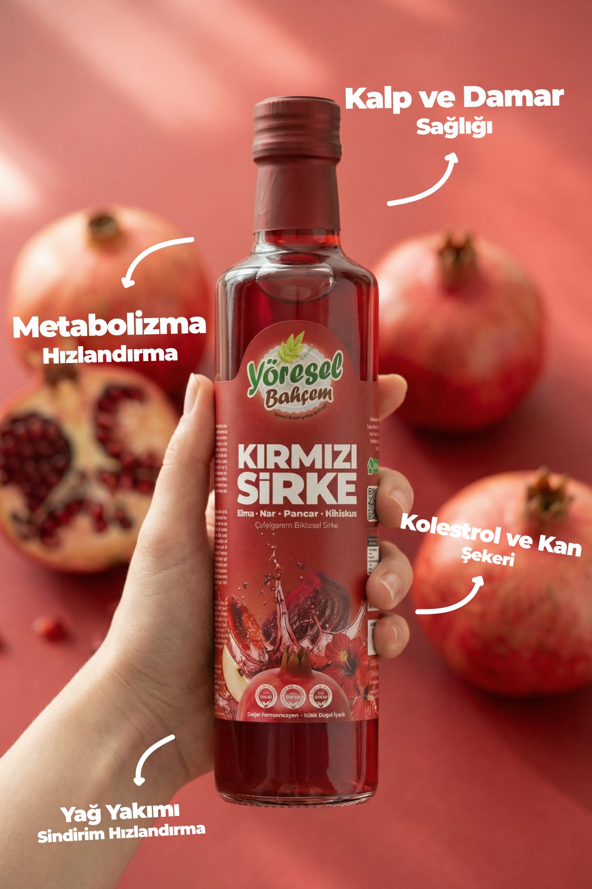Kırmızı Sirke 100% Doğal Fermantasyon - Sağlıklı ve Katkısız - Yöresel Bahçem