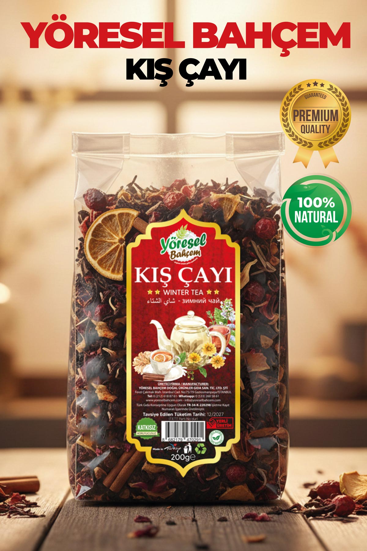 Kış Çayı 200g - Doğal & Bağışıklık ve Enerji Desteği - Yöresel Bahçem