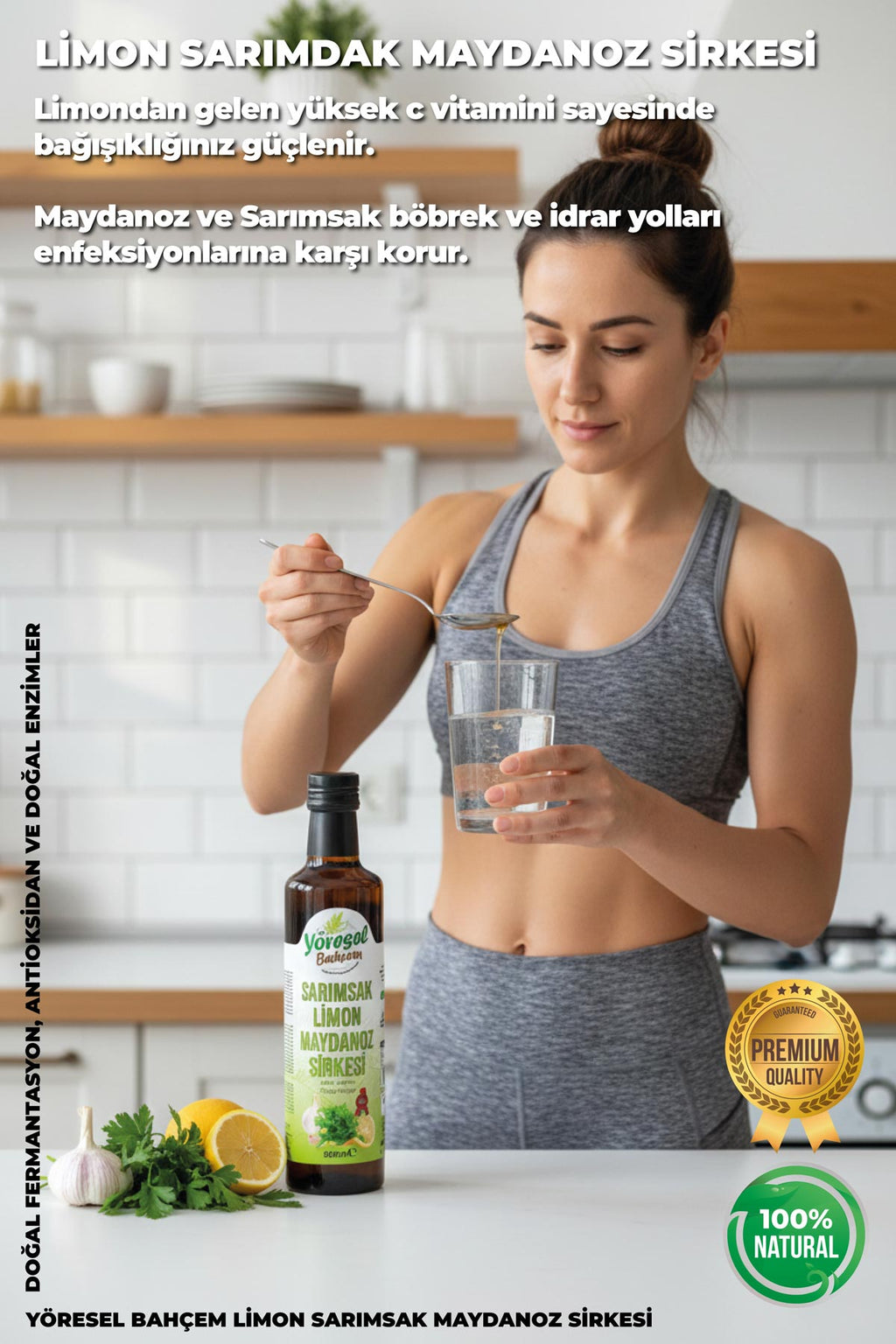 Sarımsak Limon Maydanoz Sirkesi - Doğal & Bağışıklık Destekleyici - Yöresel Bahçem