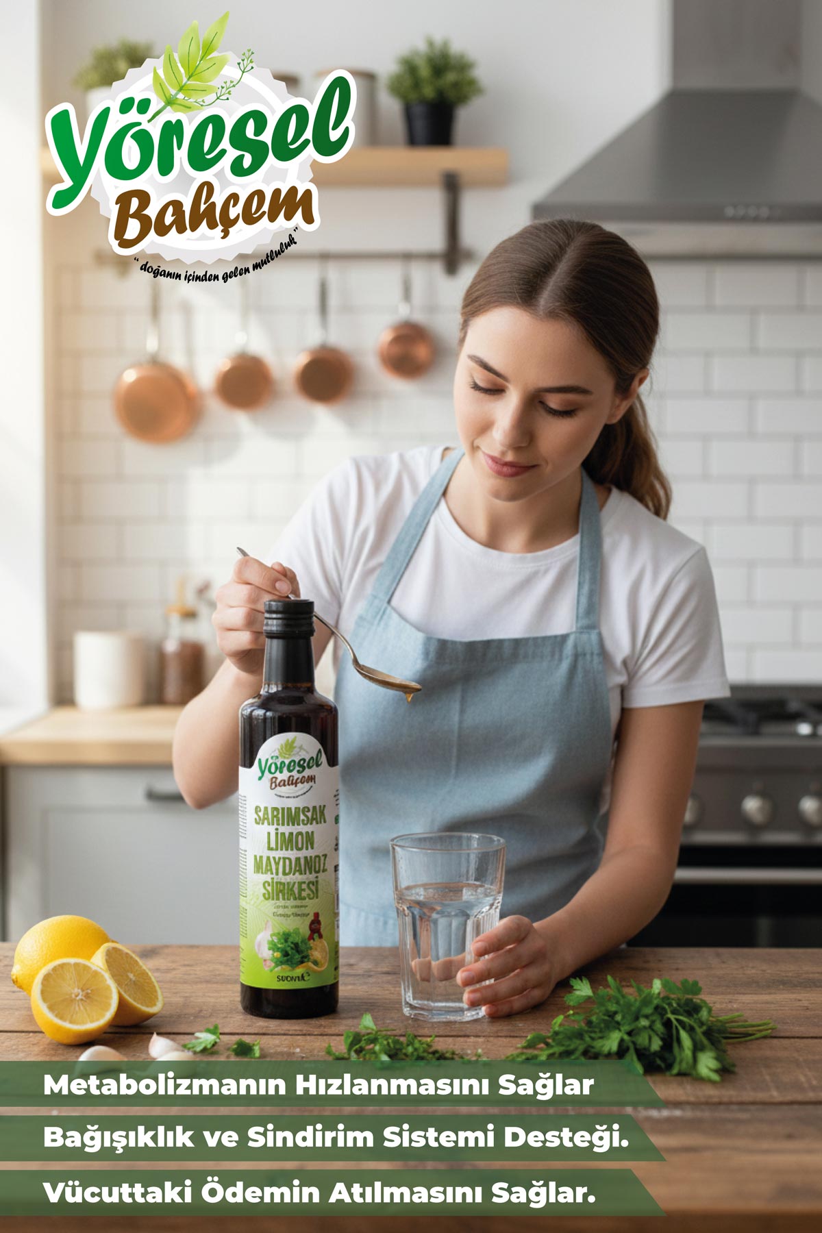 Sarımsak Limon Maydanoz Sirkesi - Doğal & Bağışıklık Destekleyici - Yöresel Bahçem