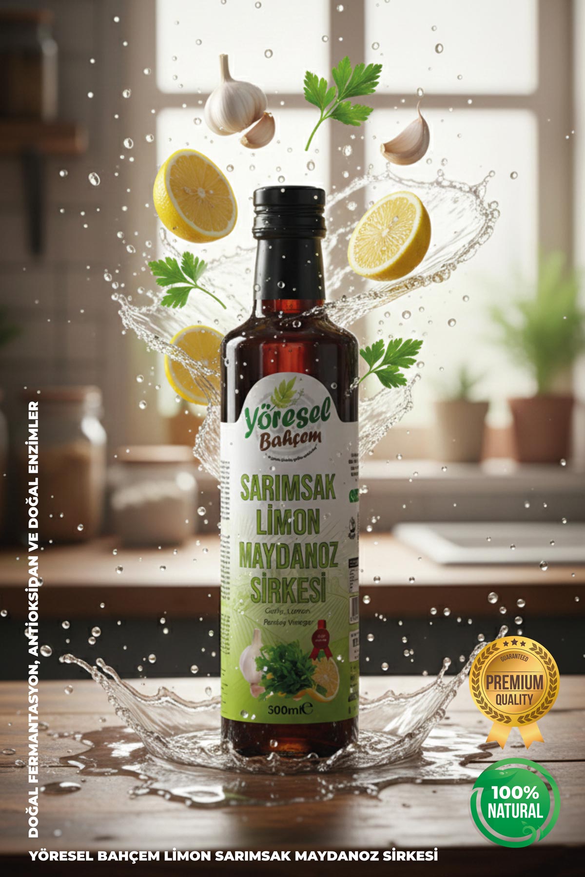 Sarımsak Limon Maydanoz Sirkesi - Doğal & Bağışıklık Destekleyici - Yöresel Bahçem