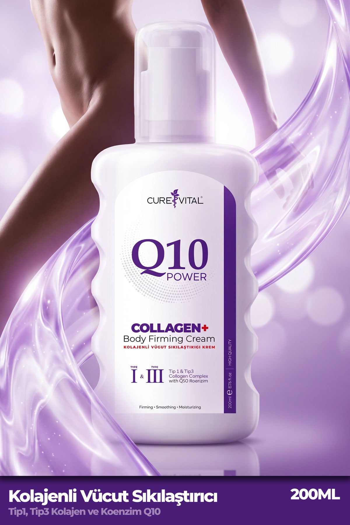 Curevital Q10 Power Collagen+ Body Firming Cream 200 ml – Kolajenli Vücut Sıkılaştırıcı Krem