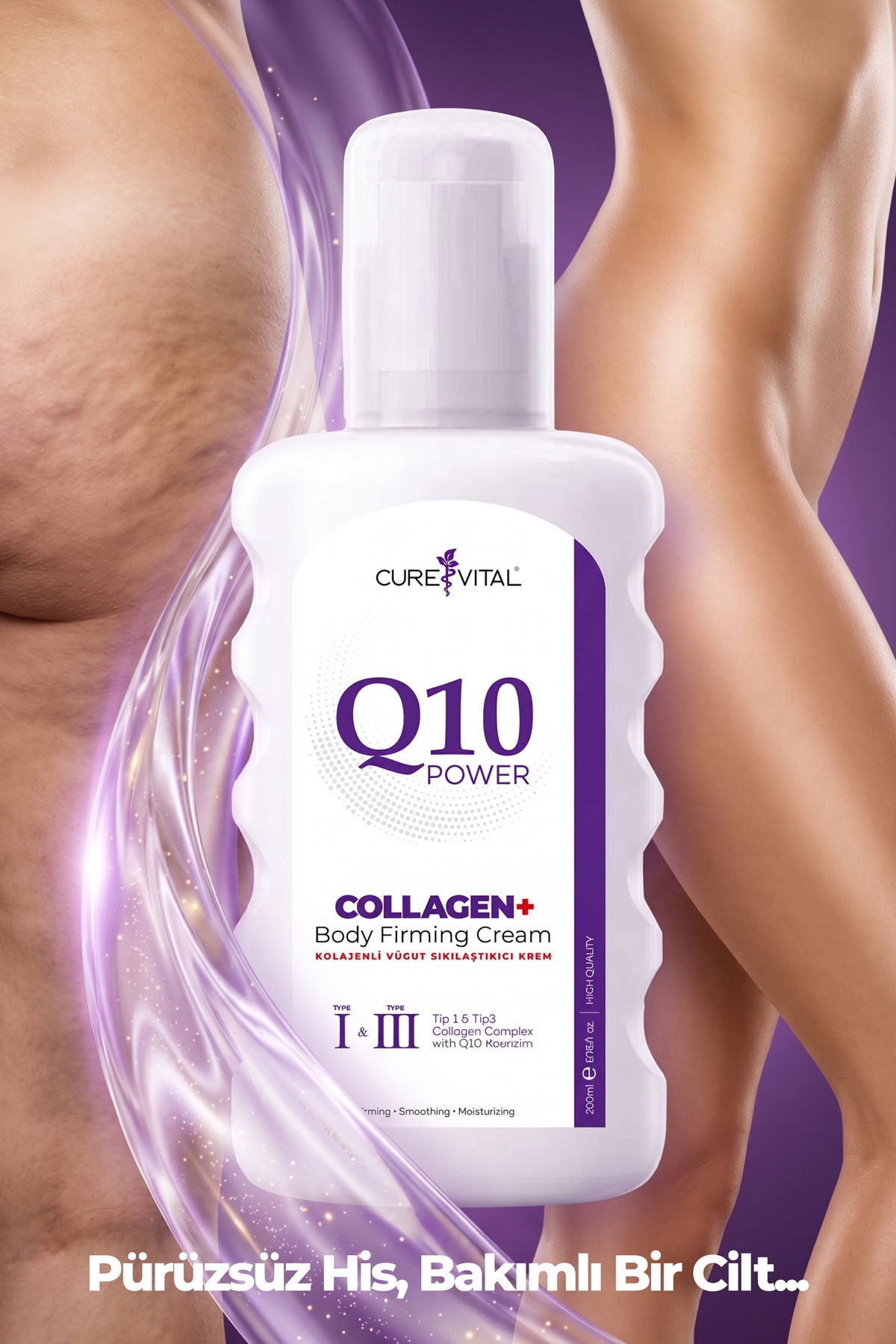 Curevital Q10 Power Collagen+ Body Firming Cream 200 ml – Kolajenli Vücut Sıkılaştırıcı Krem
