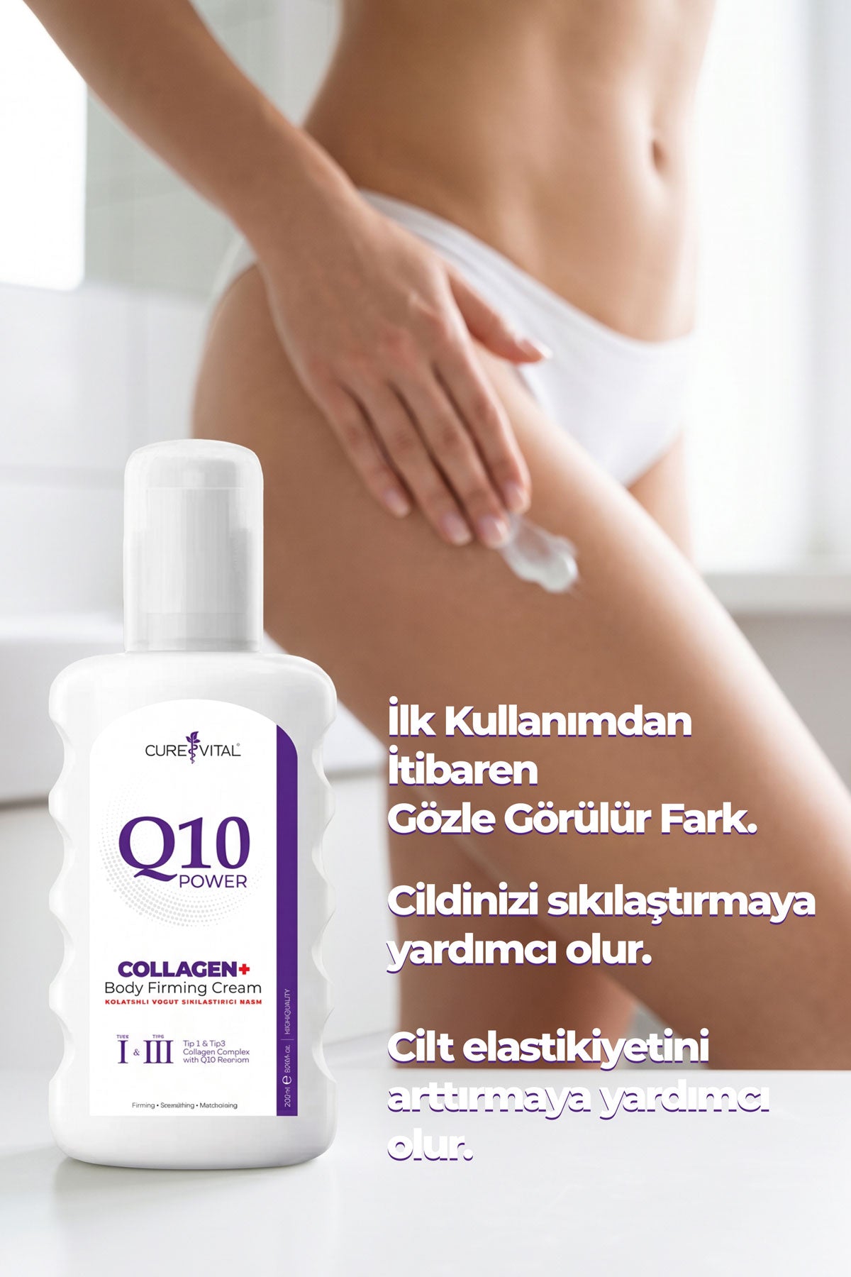 Curevital Q10 Power Collagen+ Body Firming Cream 200 ml – Kolajenli Vücut Sıkılaştırıcı Krem
