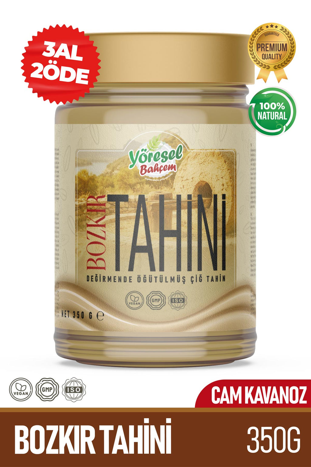 Çiğ Bozkır Tahini 350g - Değirmende Öğütülmüş - Yöresel Bahçem