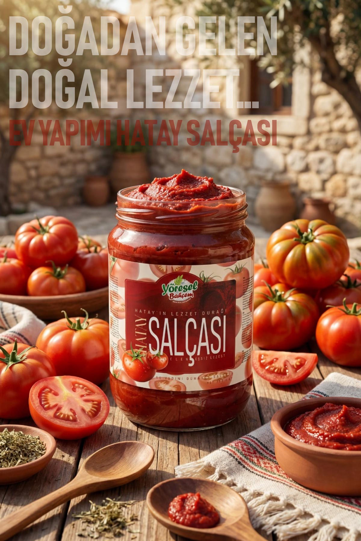 Domates Salçası Ev Yapımı 350g - Doğal Lezzet - Yöresel Bahçem