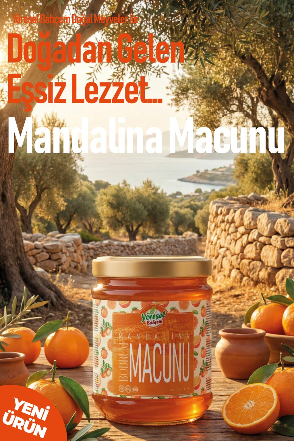 Yöresel Bahçem Mandalina Macunu 240 g – %100 Doğal, Yüksek C Vitamini | 3 Alana 1 Hediye