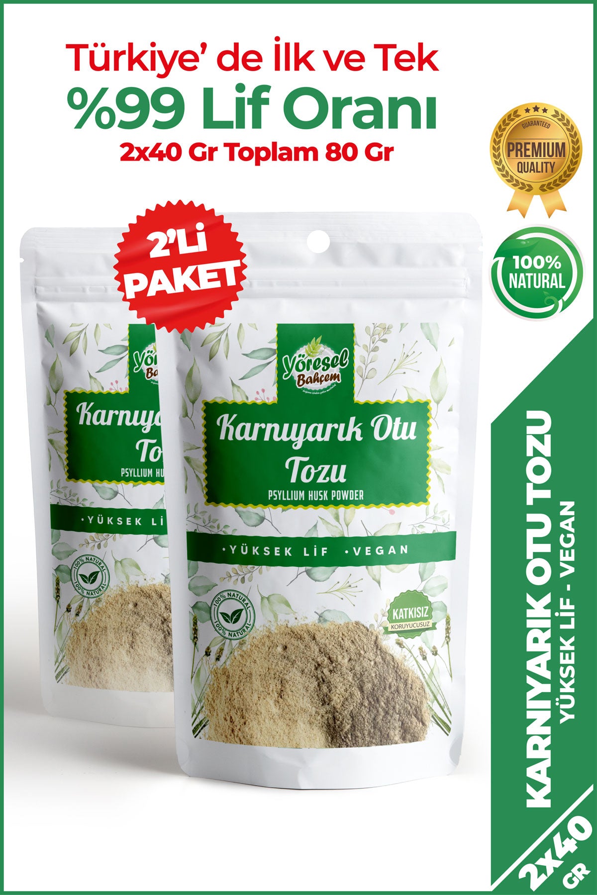 Yöresel Bahçem Karnıyarık Otu Tozu, Yüksek Lif,Vegan, Türkiye'de İlk