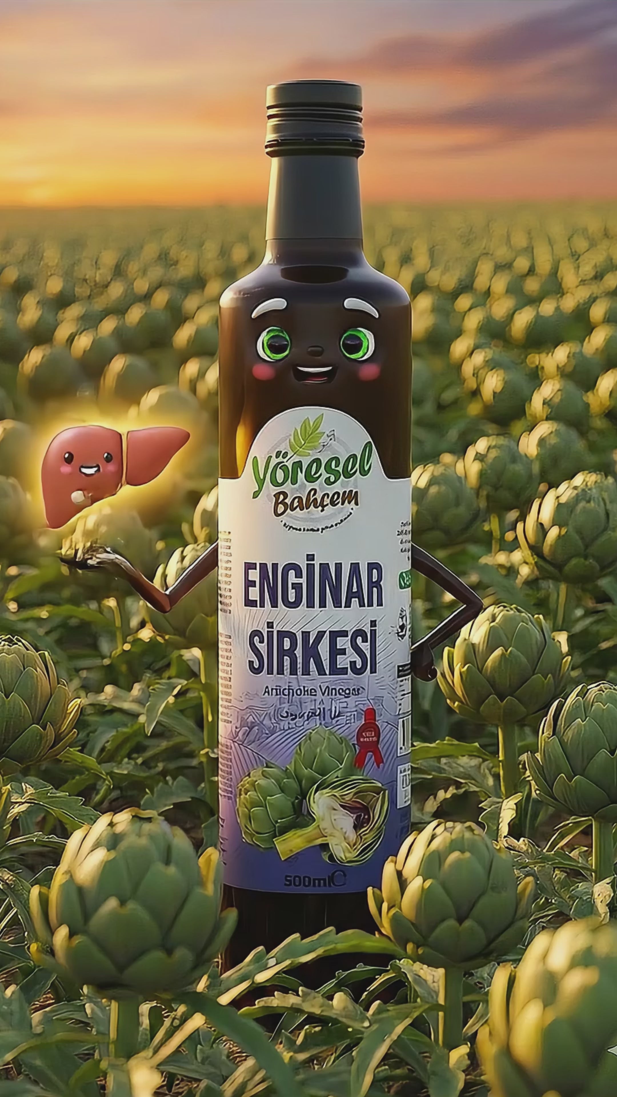 Enginar Sirkesi 500ml - Karaciğer ve Sindirim Dostu - Yöresel Bahçem