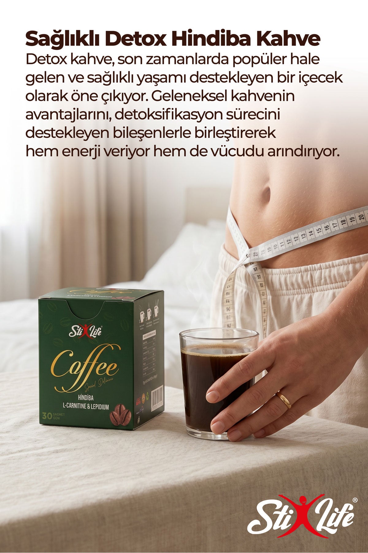 detoks etkili kahve karışımı lepidyum ve garcinia içeren bitkisel kahve